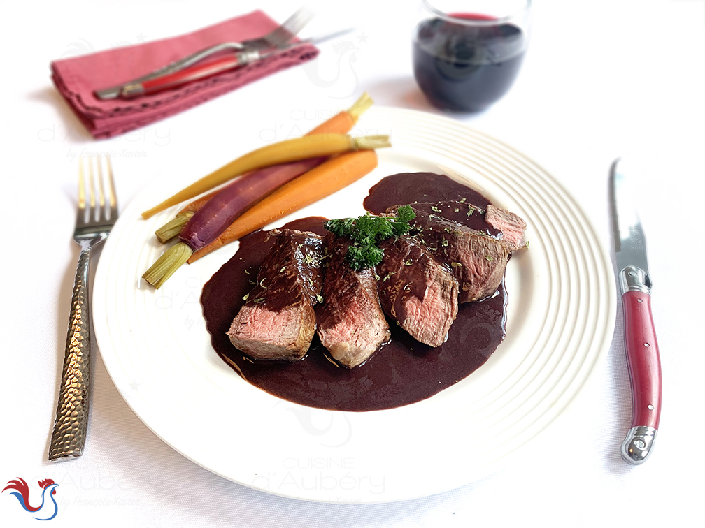 Beef Tenderloin with Bordelaise Sauce, Escoffier styled etouffée Carrots