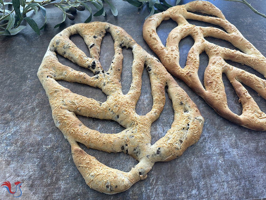 La Fougasse Olives Romarin de Cyril Hitz (Méthode 3: Poolish)