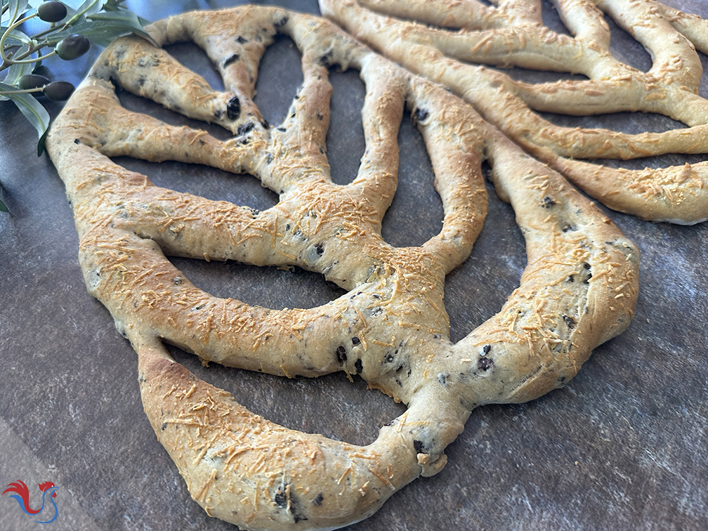 La Fougasse Olives Romarin de Cyril Hitz (Méthode 3: Poolish)