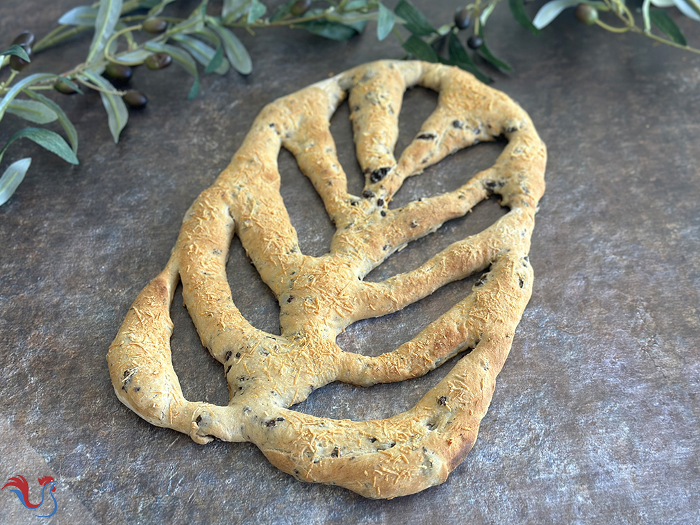 La Fougasse Olives Romarin de Cyril Hitz (Méthode 3: Poolish)